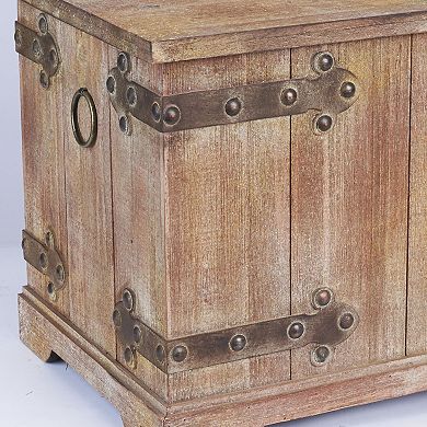 Household Essentials Aged Victorian Wood Trunk