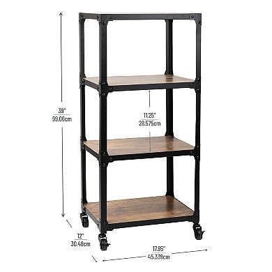 Mind Reader 4-Tier Rolling Storage Cart