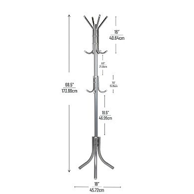 Mind Reader Alloy Collection 11-Hook Metal Coat Rack