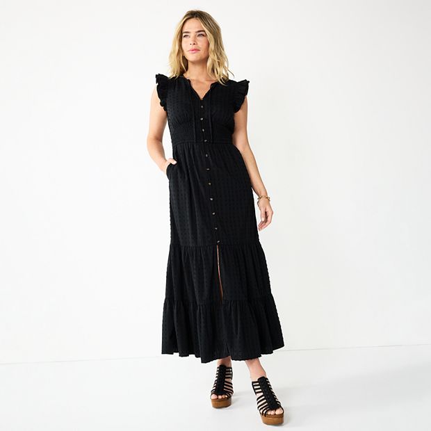 Women's Sonoma Goods For Life® Smocked Tiered Midi Dress