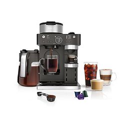 TRU 15-Bar Semi-Automatic All-In-One Espresso Maker with Grinder