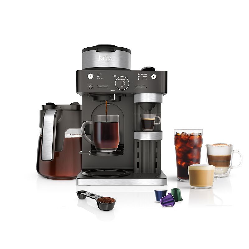 Ninja CFN601 Espresso & Coffee Barista System  Single-Serve Coffee & Nespresso Capsule Compatible