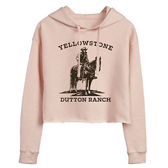 Juniors' Yellowstone "Dutton Ranch" Cropped Graphic Hoodie