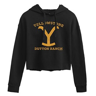 Juniors' Juniors Yellowstone "Y" Cropped Graphic Hoodie