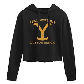 Juniors' Juniors Yellowstone "Y" Cropped Graphic Hoodie