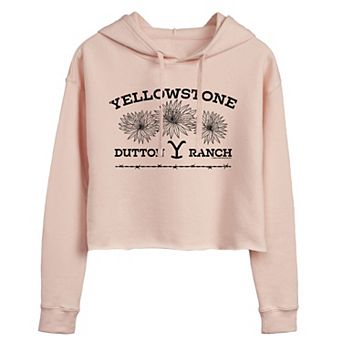 Juniors' Yellowstone Wildflowers Cropped Graphic Hoodie