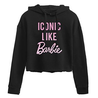 Juniors' Barbie "Iconic Like Barbie" Cropped Graphic Hoodie