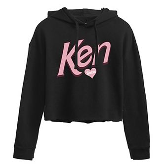 Juniors' Barbie Ken Cropped Graphic Hoodie