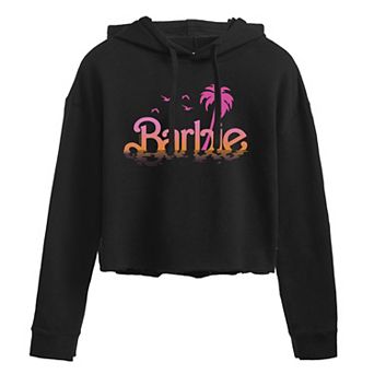 Juniors' Barbie Beach Logo Cropped Graphic Hoodie