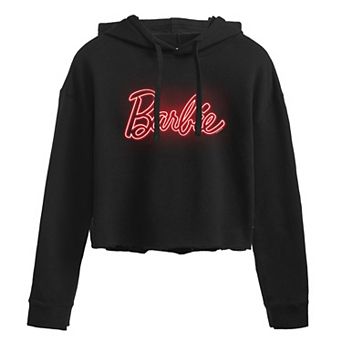 Juniors' Barbie Red Glow Cropped Graphic Hoodie
