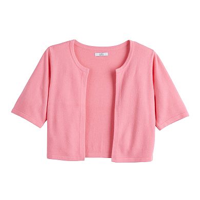 Women's Croft & Barrow® Cropped Short Sleeve Cardigan
