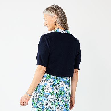 Women's Croft & Barrow® Cropped Short Sleeve Cardigan