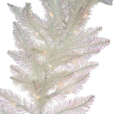 Pre-Lit 6-ft. Clear Iridescent Artificial Garland