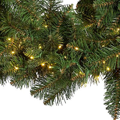 Pre-Lit 9-ft. Warm White LED Artificial Noble Fir Garland