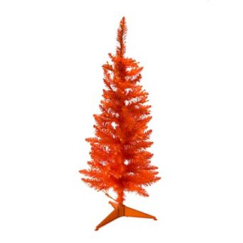 Pre-Lit 3-ft. Slim Orange Artificial Christmas Tree