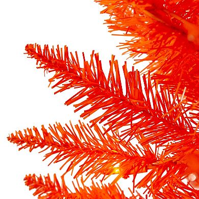 Pre-Lit 9-ft. Orange Slim Artificial Christmas Tree