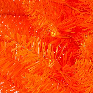 Pre-Lit 4-ft. Orange Slim Artificial Christmas Tree