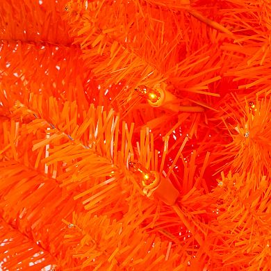 Pre-Lit 5-ft. Orange Slim Artificial Christmas Tree