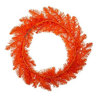 Unlit Orange 18" x 18" Artificial Wreath