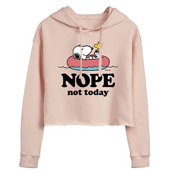 Juniors' Peanuts "Nope Not Today" Cropped Graphic Hoodie