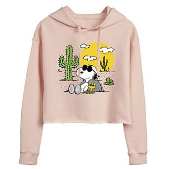 Juniors' Peaunts Desert Cropped Graphic Hoodie