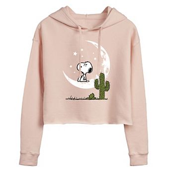 Juniors' Peanuts Moon Cropped Graphic Hoodie