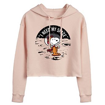 Juniors' Peanuts Snoopy "I Need My Space" Cropped Graphic Hoodie