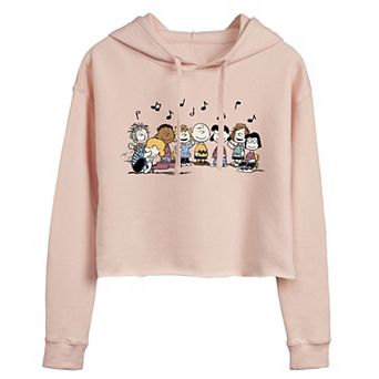 Juniors' Peanuts Music Cropped Graphic Hoodie