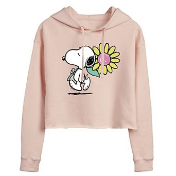 Juniors' Peanuts Snoopy & Daisy Cropped Graphic Hoodie