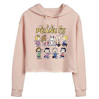 Juniors' Peanuts Friends Cropped Graphic Hoodie
