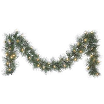 PULEO INTERNATIONAL 9-ft. Glittery Artificial Pine LED Garland