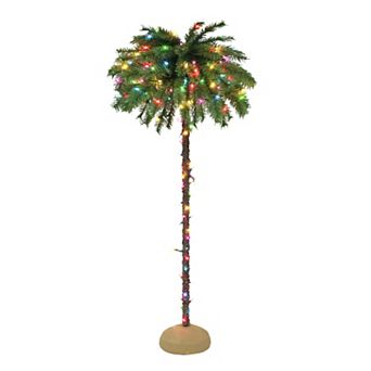 Puleo International 6-ft. Pre-Lit Palm Artificial Christmas Tree