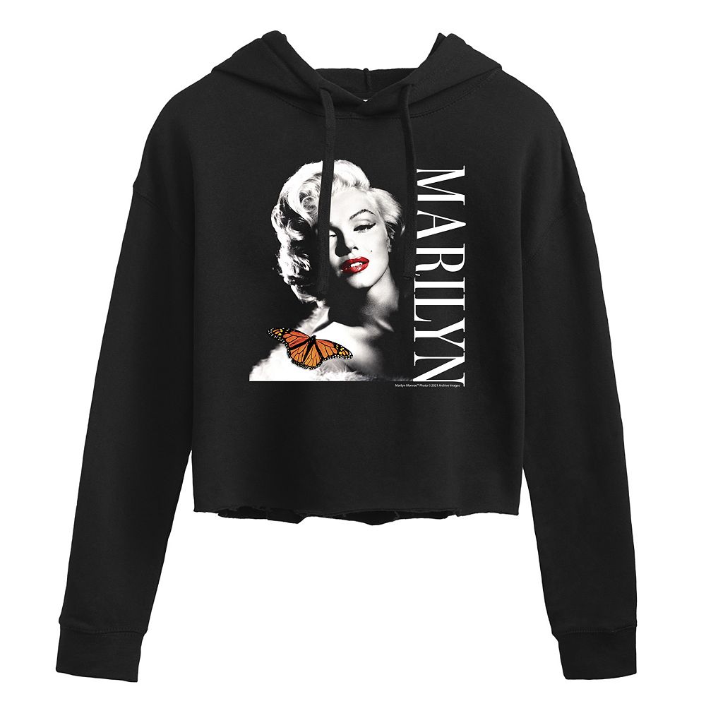 Juniors' Marilyn Monroe Cropped Hoodie