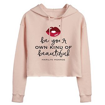 Juniors' Marilyn Monroe "Own Kind Of Beautiful" Cropped Graphic Hoodie
