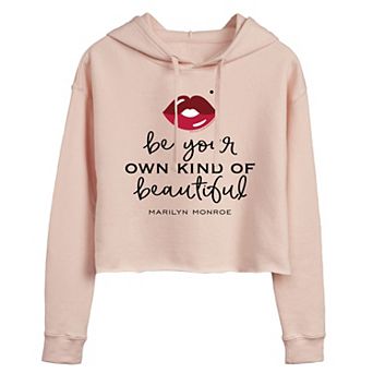 Juniors' Marilyn Monroe "Own Kind Of Beautiful" Cropped Graphic Hoodie