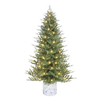 PULEO INTERNATIONAL 7.5-ft. Potted Pine Artificial Christmas Tree