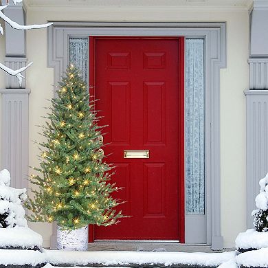 PULEO INTERNATIONAL 7.5-ft. Potted Pine Artificial Christmas Tree