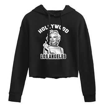 Juniors' Marilyn Monroe LA Cropped Graphic Hoodie