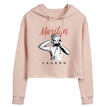 Juniors' Marilyn Monroe Legend Cropped Graphic Hoodie