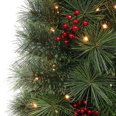 PULEO INTERNATIONAL 4-ft. Pre-Lit Potted Cascade Pine Artificial Christmas Tree