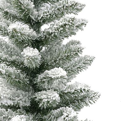 PULEO INTERNATIONAL Potted Flocked Pencil Artificial Christmas Tree 3-piece Set