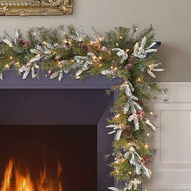 PULEO INTERNATIONAL 6-ft. Pre-Lit Pine Cones & Berries Artificial Christmas Garland