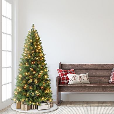 PULEO INTERNATIONAL 6 ft. Pre-Lit Pine Artificial Christmas Tree
