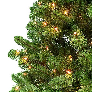 PULEO INTERNATIONAL 7.5 ft. Pre-Lit Virginia Pine Artificial Christmas Tree