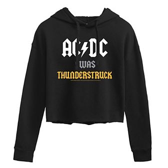 Juniors' AC/DC "I Was Thunderstruck" Cropped Graphic Hoodie