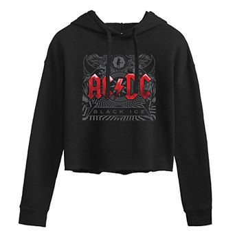 Juniors' AC/DC Black Ice Cropped Graphic Hoodie