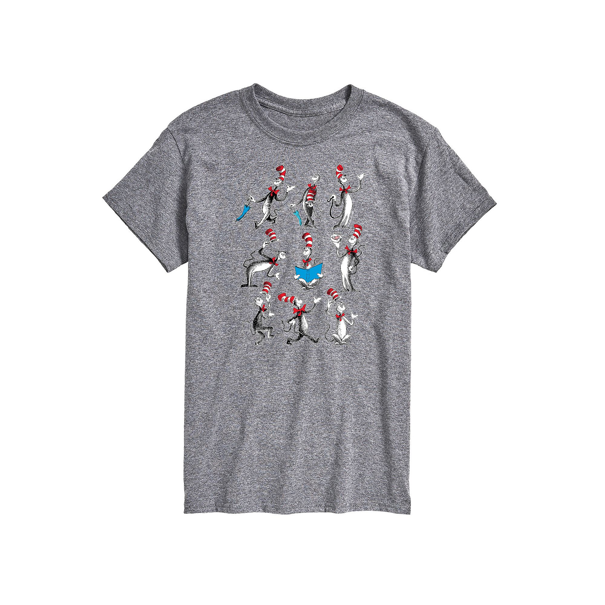 Big & Tall Dr Seuss Cat Hat Grid Tee, Mens, Size: Large Tall, Gray