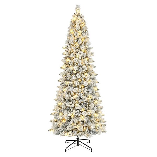 Puleo International 9-ft. Pre-Lit Flocked Alberta Spruce Artificial ...