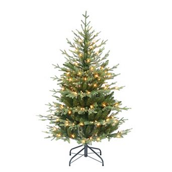 PULEO INTERNATIONAL 4.5-ft. Pre-Lit Slim Balsam Fir Artificial Christmas Tree