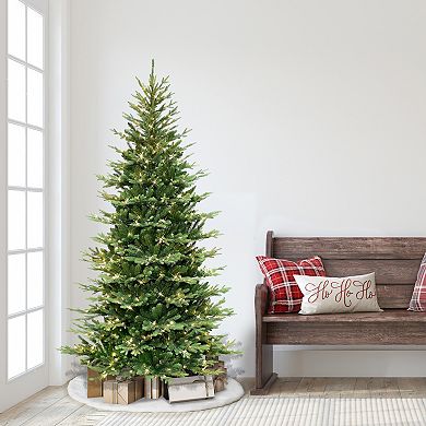 PULEO INTERNATIONAL 6.5-ft. Pre-Lit Slim Balsam Fir Artificial Christmas Tree